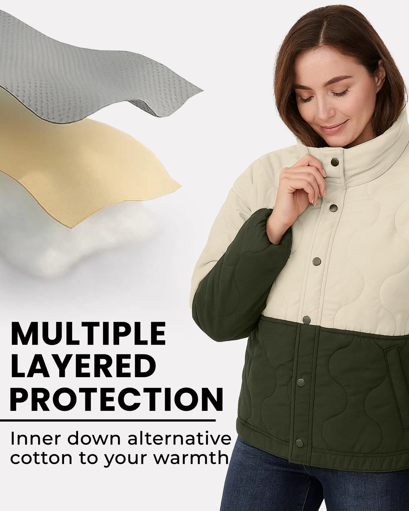 Chic Wave Two Tone Quilted Jacket