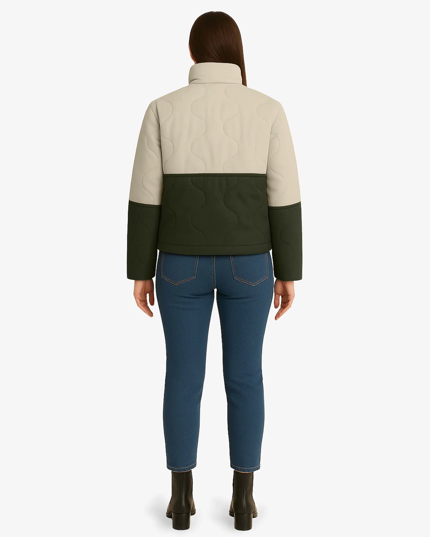 Chic Wave Two Tone Quilted Jacket