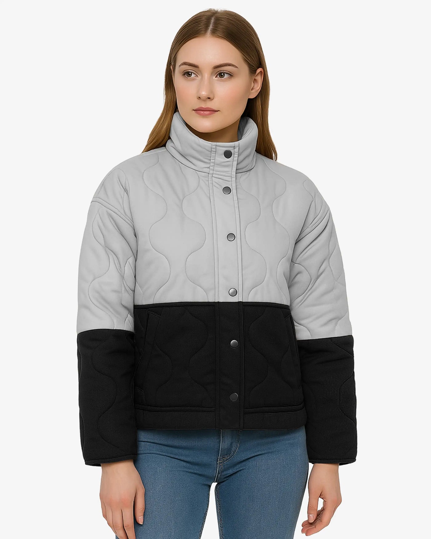 Chic Wave Two Tone Quilted Jacket
