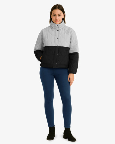 Chic Wave Two Tone Quilted Jacket