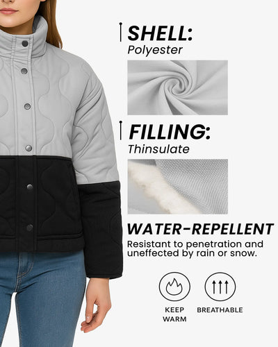 Chic Wave Two Tone Quilted Jacket