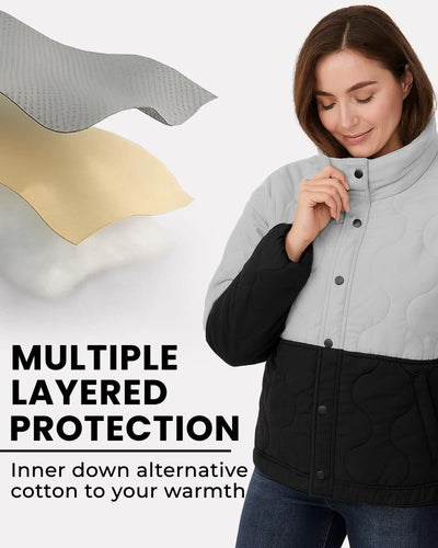 Chic Wave Two Tone Quilted Jacket