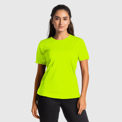 Chloe Women's Half Sleeve Shirt–Neon Green