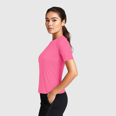 Chloe Women's Half Sleeve Shirt–Neon Green