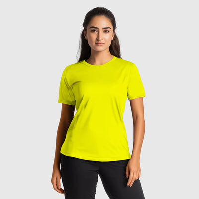 Chloe Women's Half Sleeve Shirt–Neon Green