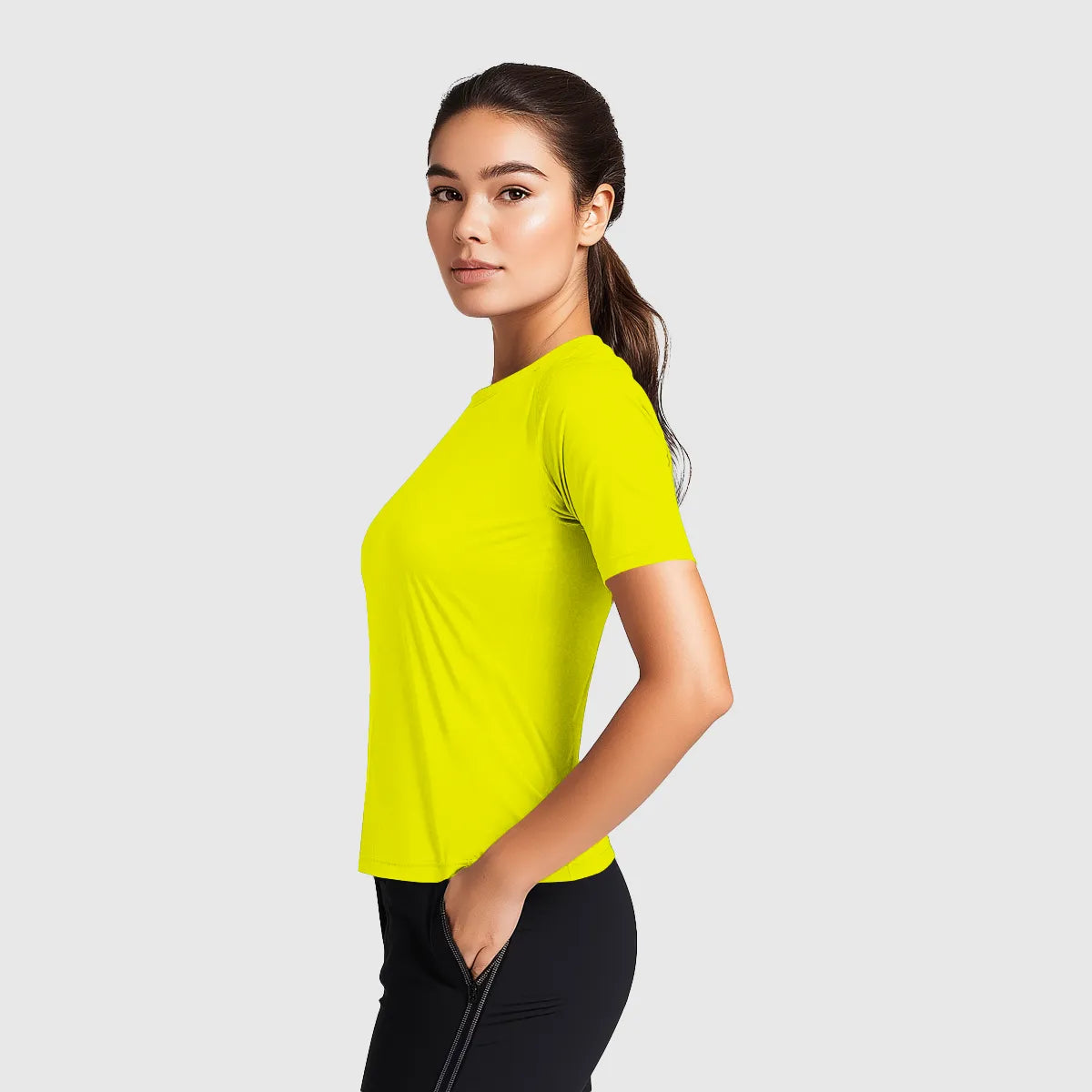 Chloe Women's Half Sleeve Shirt–Neon Green