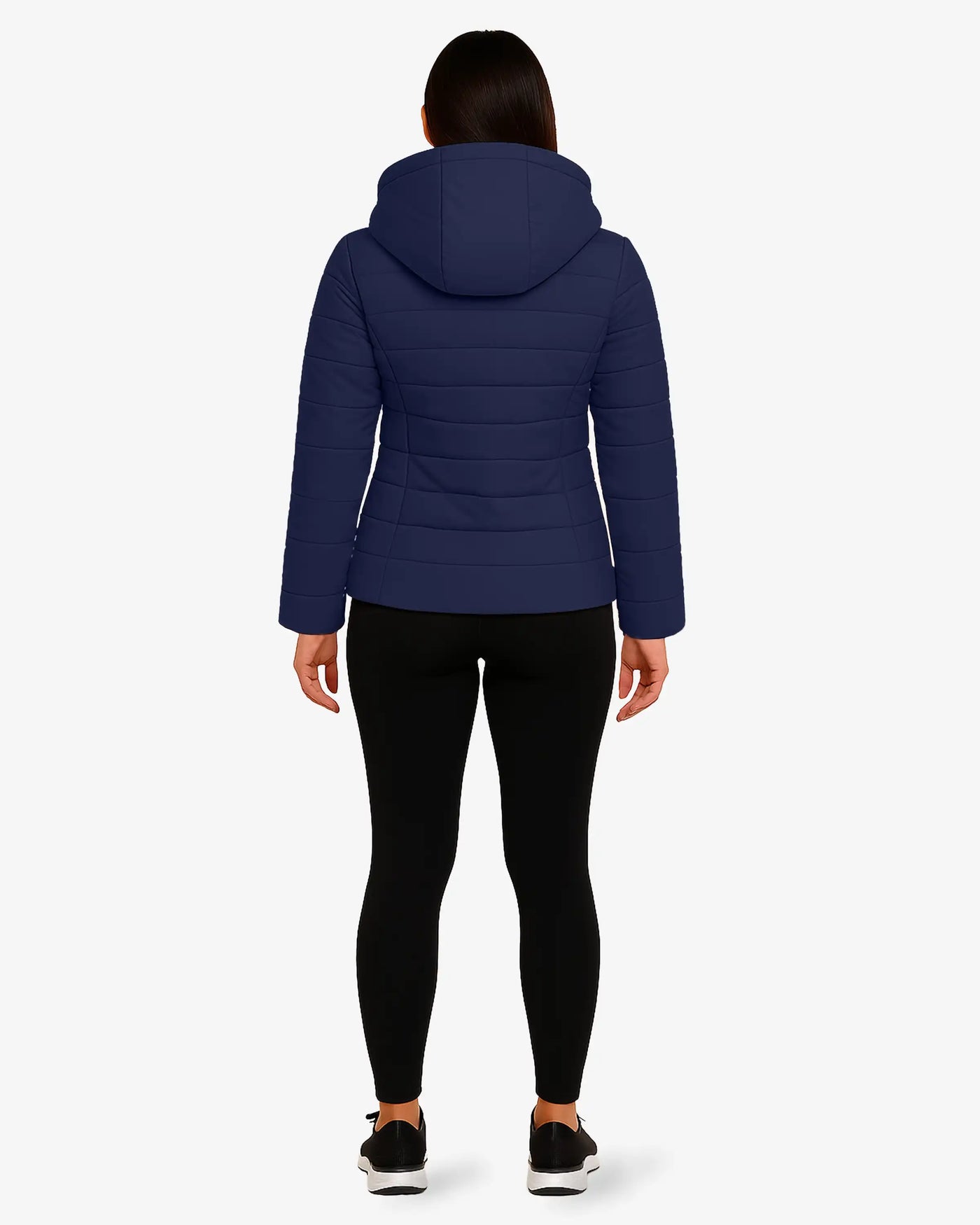 Crimson Zip Up Hooded Puffer Coat