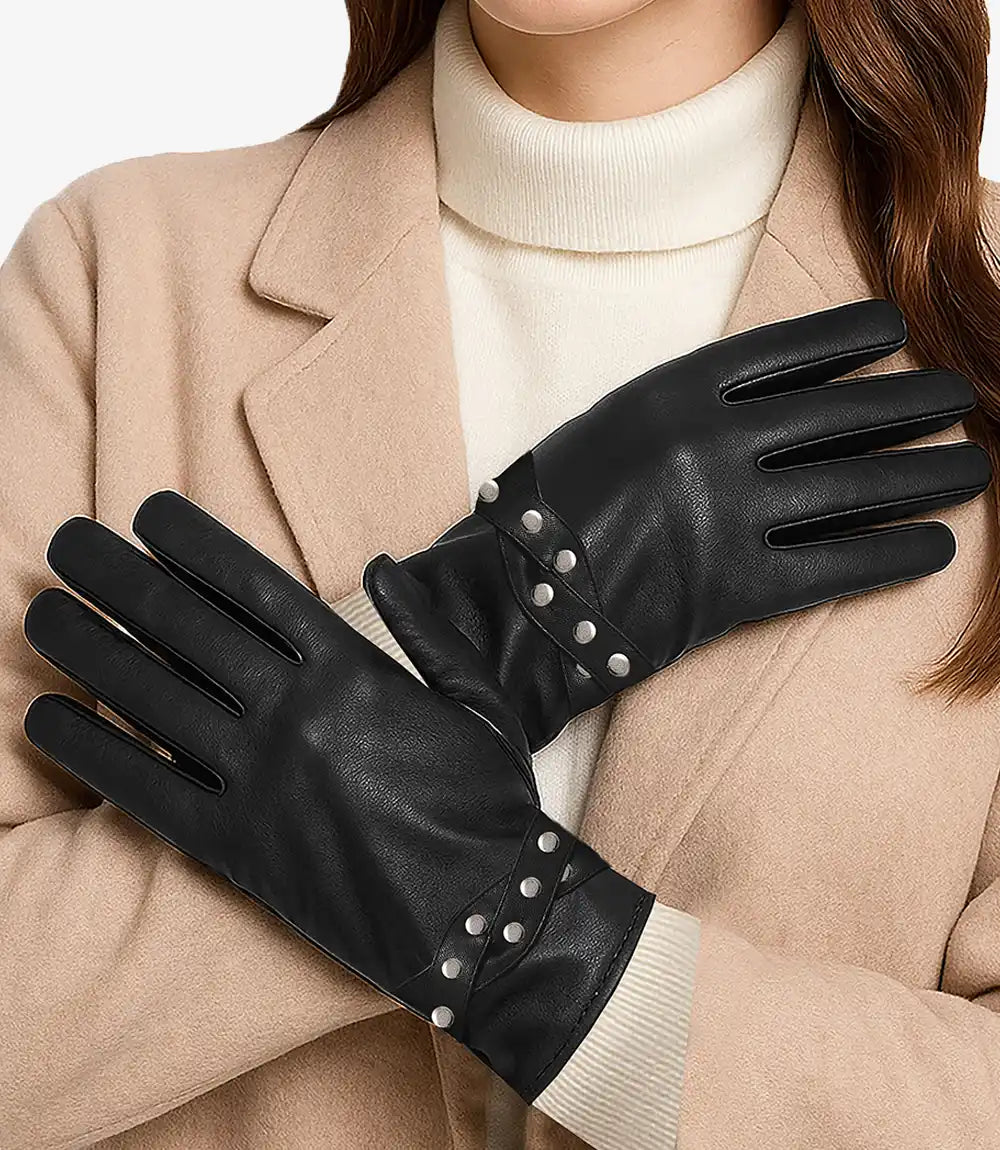 Esphine Women’s Winter Leather Gloves