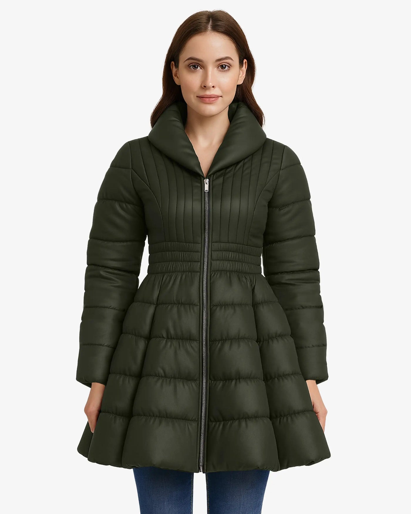 Flare Belted Puffer Coat