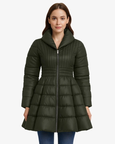 Flare Belted Puffer Coat