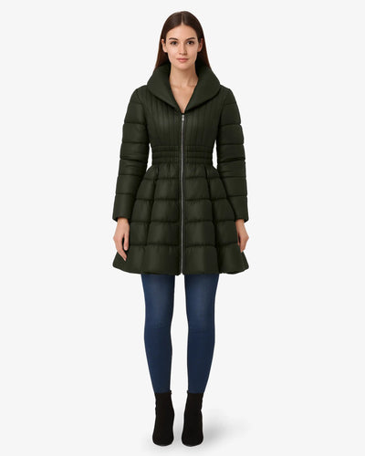 Flare Belted Puffer Coat