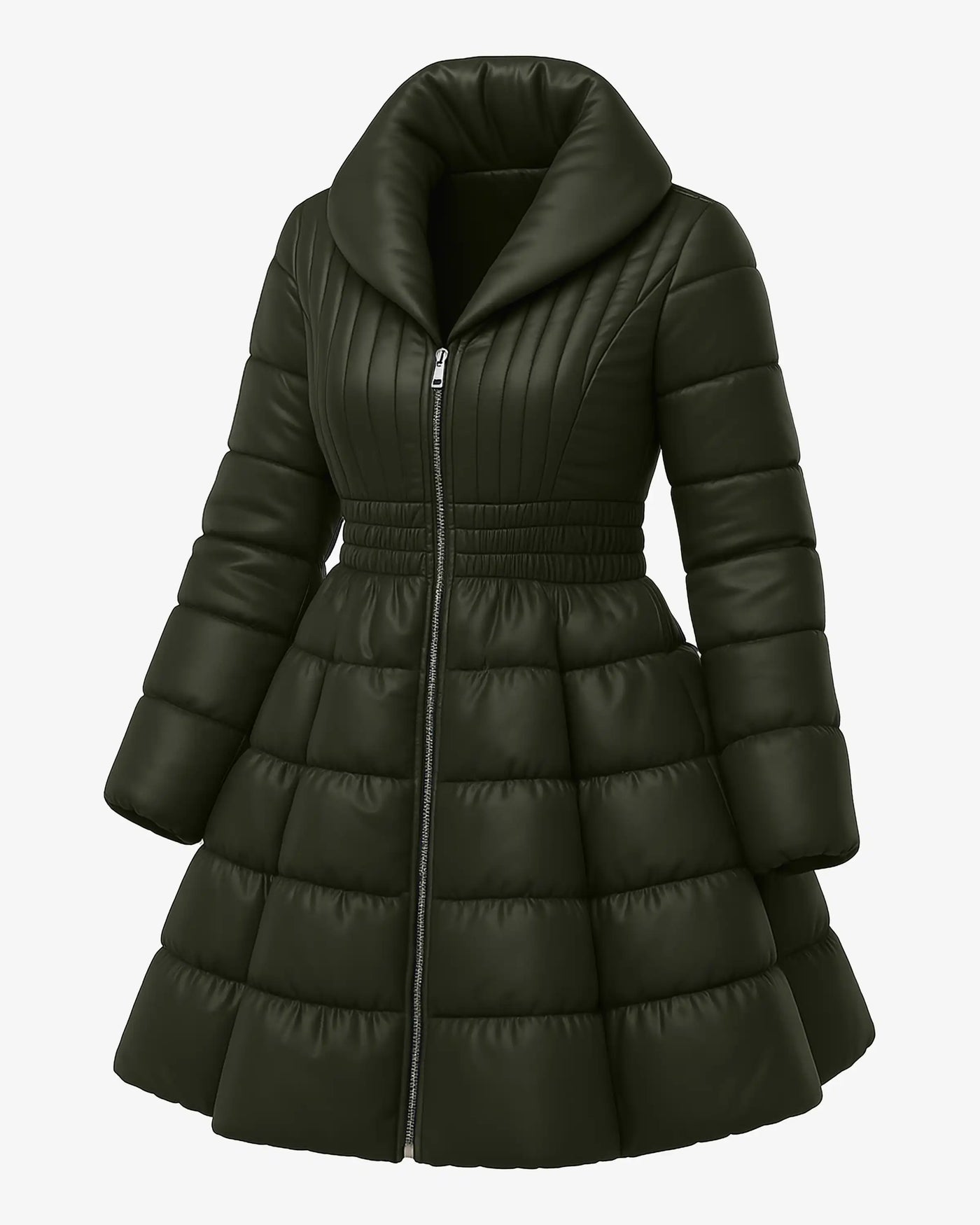 Flare Belted Puffer Coat
