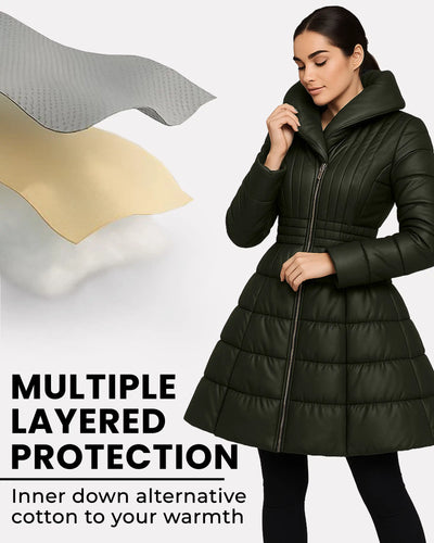 Flare Belted Puffer Coat