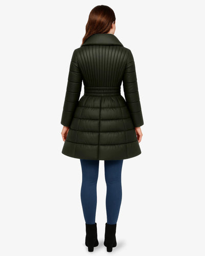 Flare Belted Puffer Coat