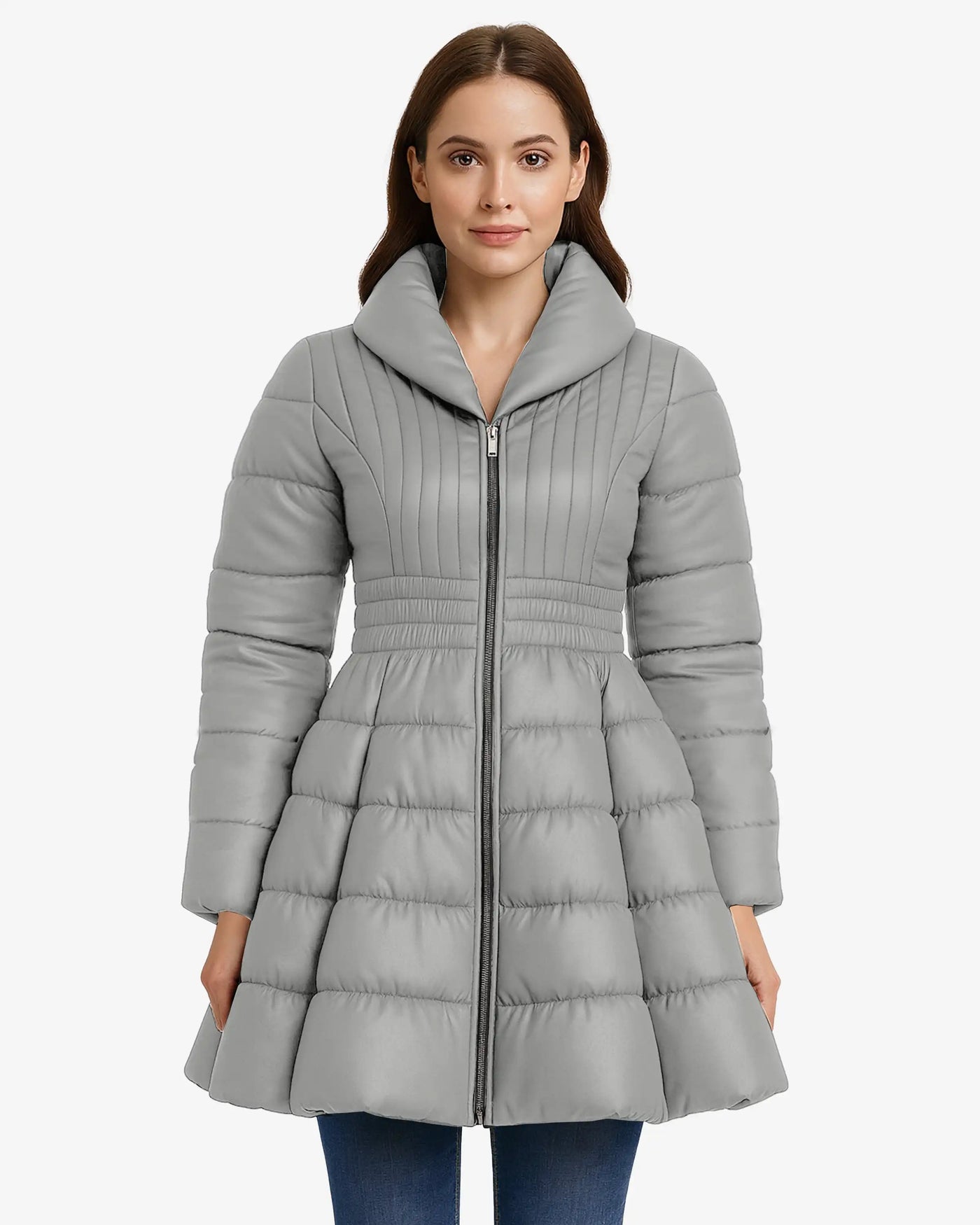 Flare Belted Puffer Coat