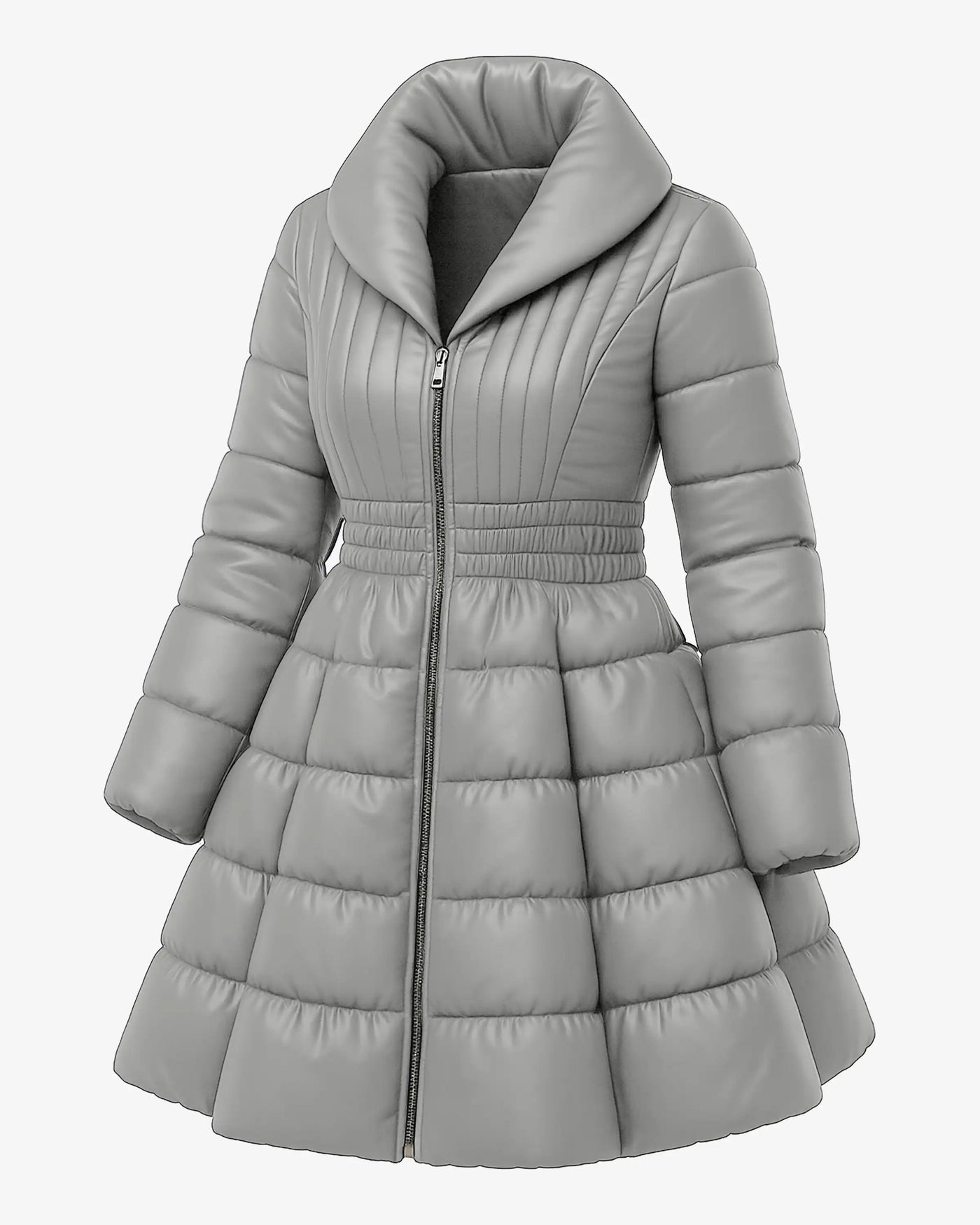 Flare Belted Puffer Coat