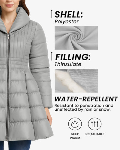 Flare Belted Puffer Coat