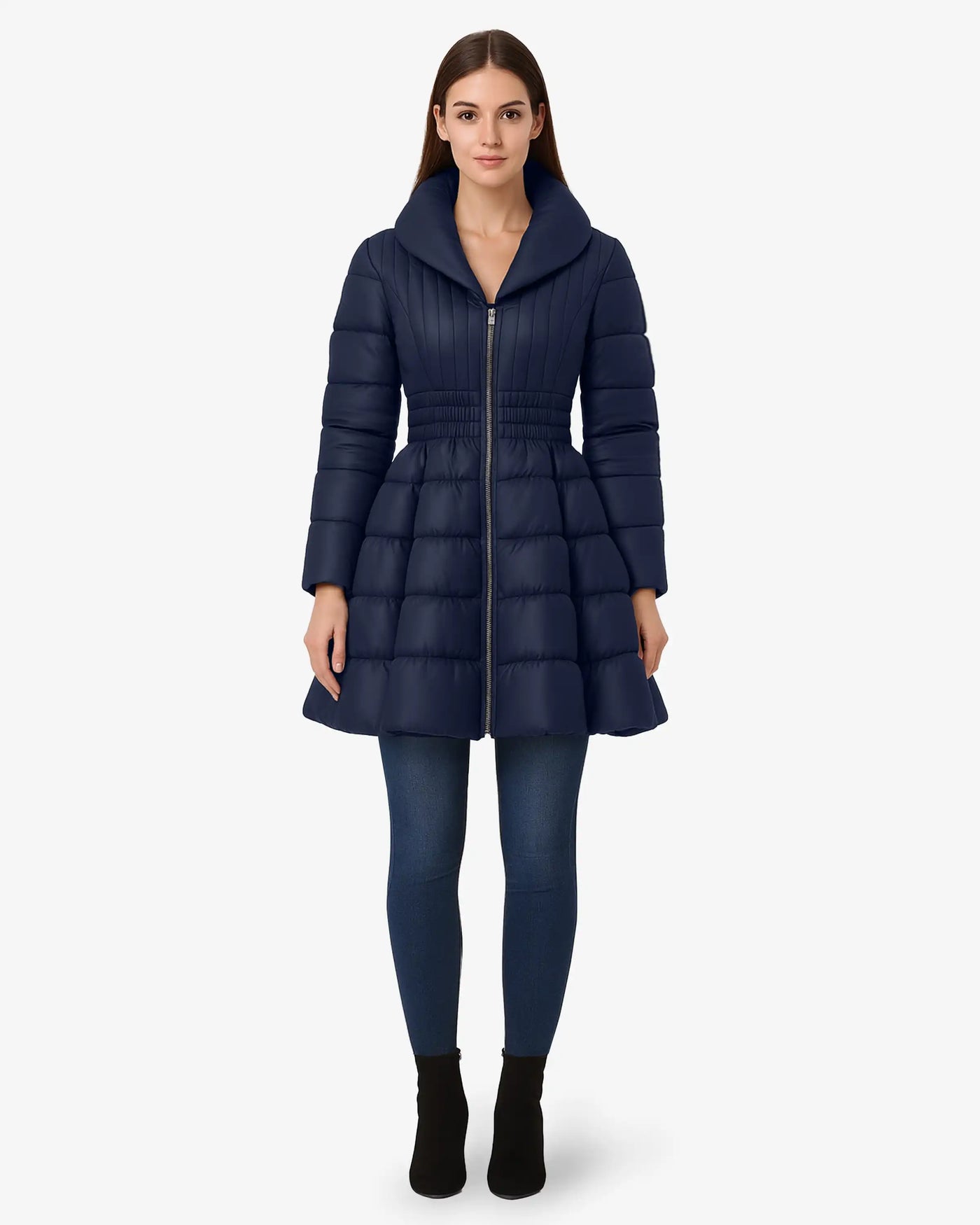 Flare Belted Puffer Coat