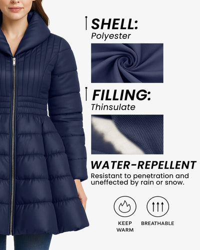 Flare Belted Puffer Coat