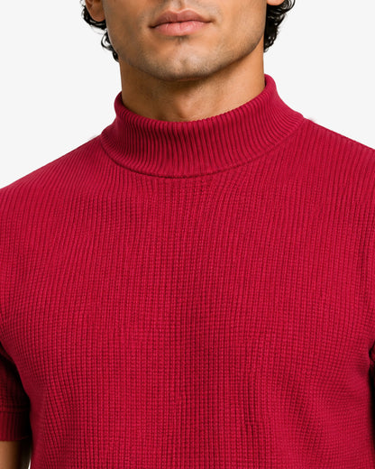 Flex Mock Neck T Shirt Slim Fit Stretch Casual Everyday Wear