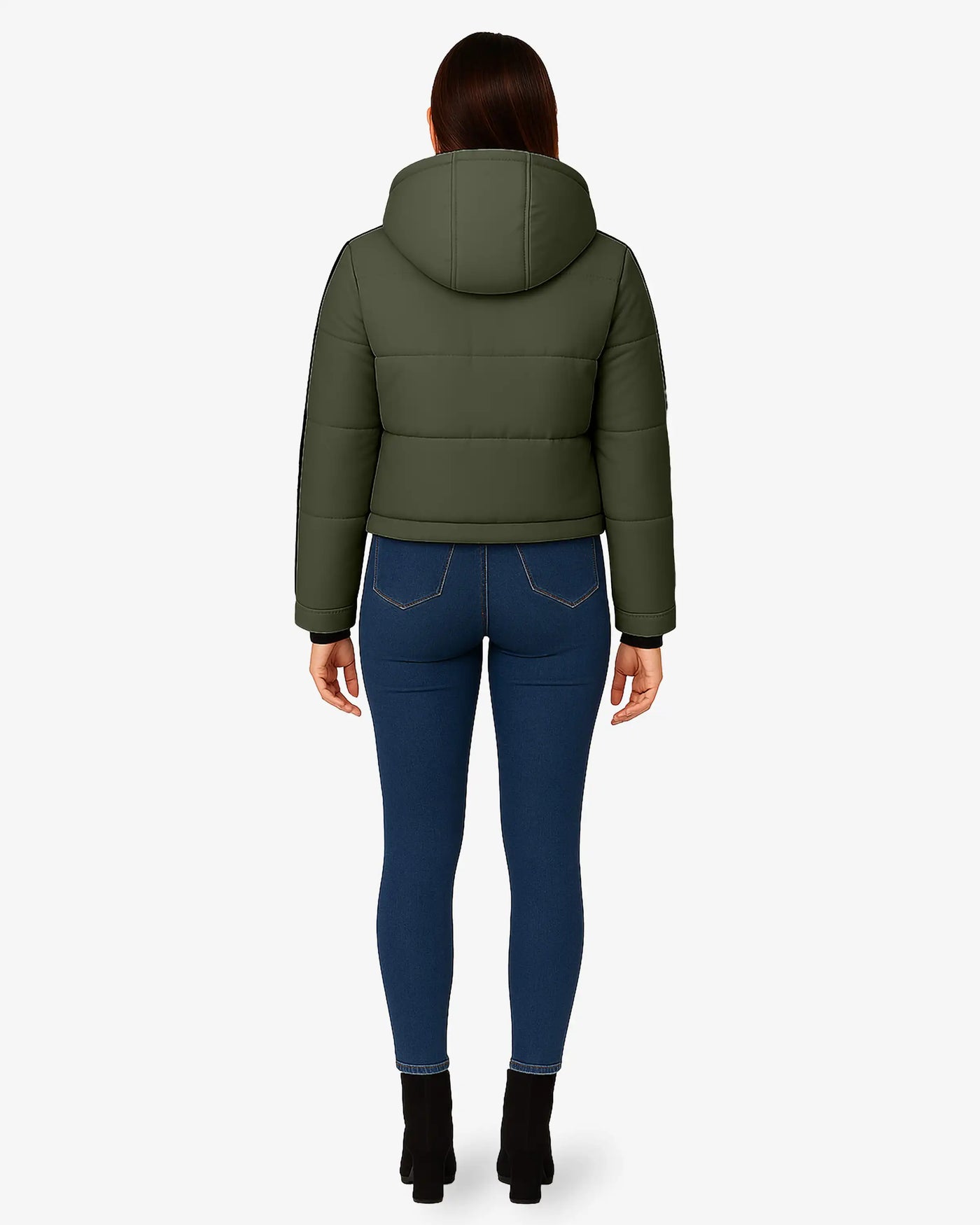 FrostFlex Cropped Hooded Puffer Jacket