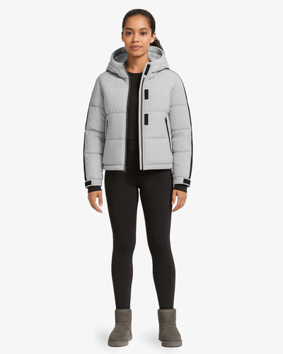 FrostFlex Cropped Hooded Puffer Jacket