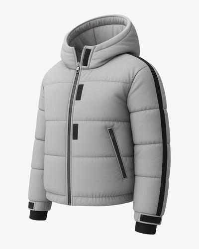 FrostFlex Cropped Hooded Puffer Jacket