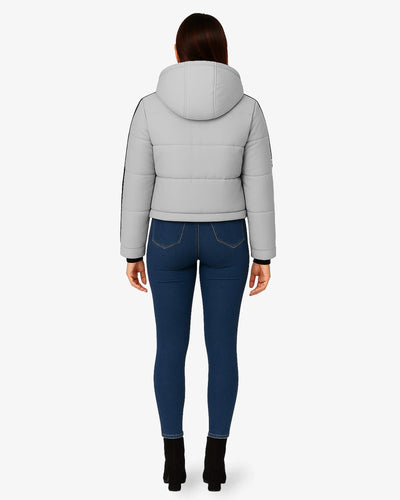 FrostFlex Cropped Hooded Puffer Jacket