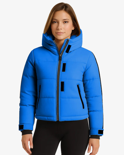 FrostFlex Cropped Hooded Puffer Jacket