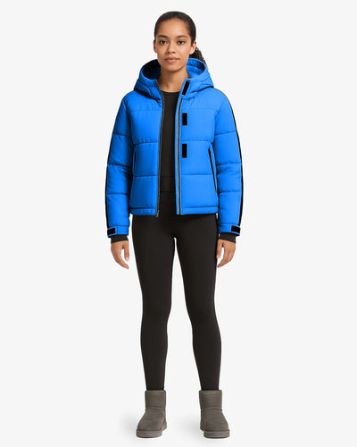 FrostFlex Cropped Hooded Puffer Jacket