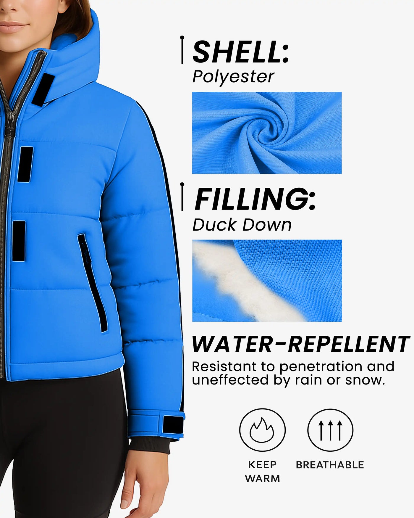 FrostFlex Cropped Hooded Puffer Jacket