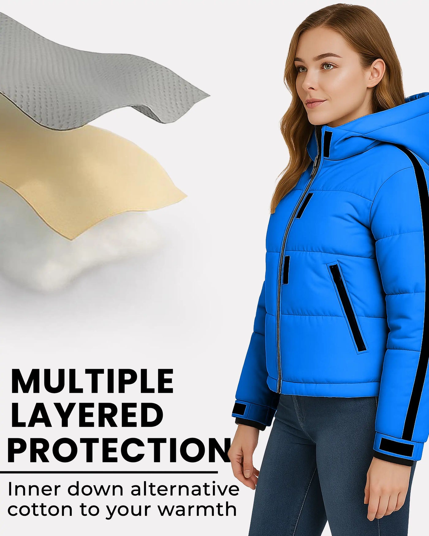 FrostFlex Cropped Hooded Puffer Jacket