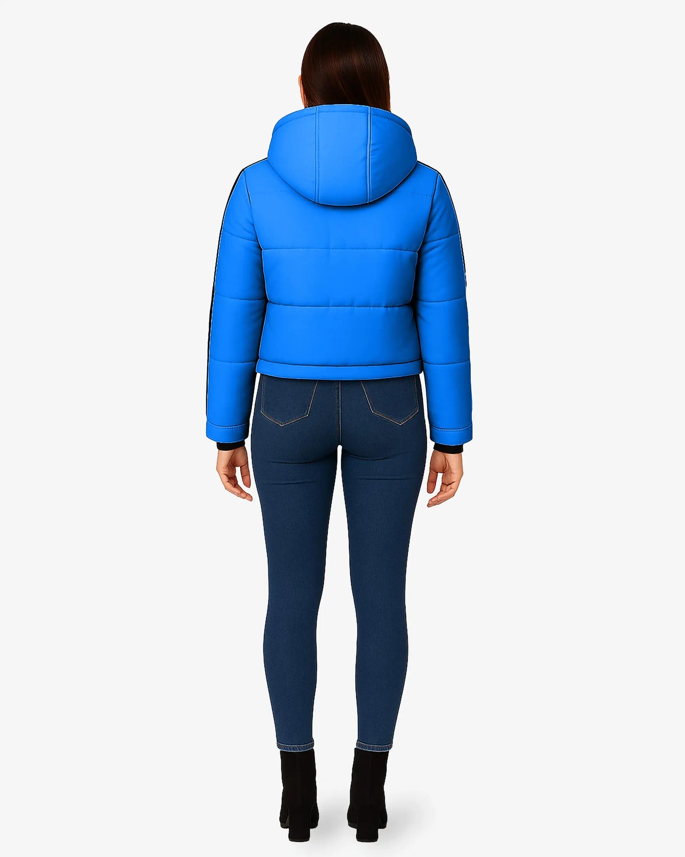 FrostFlex Cropped Hooded Puffer Jacket