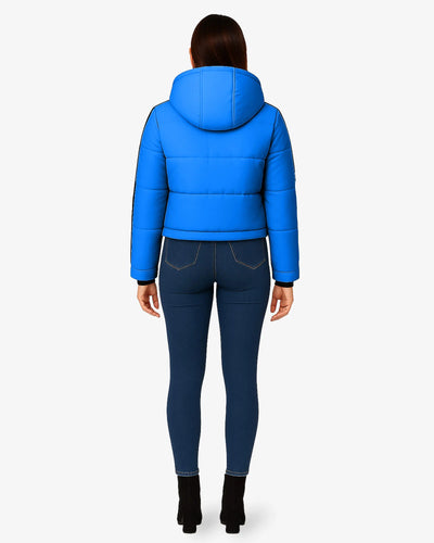 FrostFlex Cropped Hooded Puffer Jacket