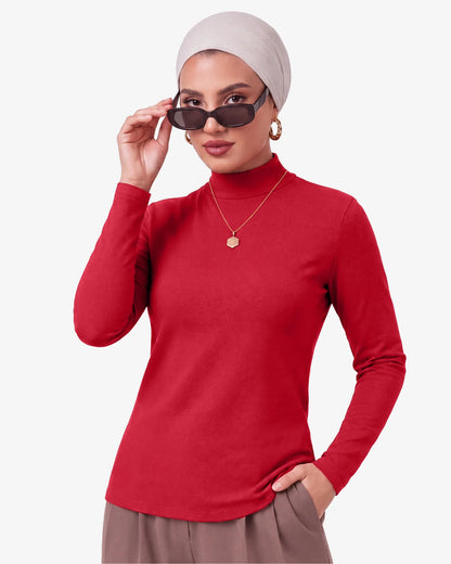 Gree Mock Neck Long Sleeve Top for Women