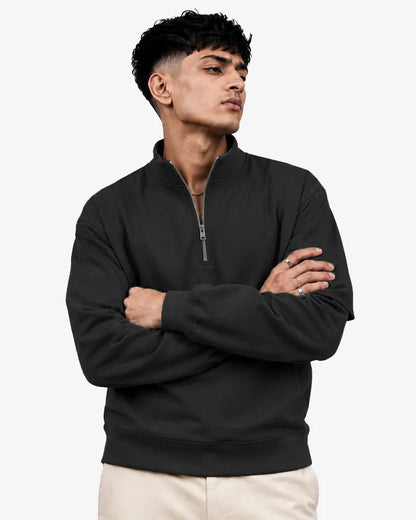 Jackle Men’s Zipper Pullover Sweatshirt  Regular Fit Casual Sweater