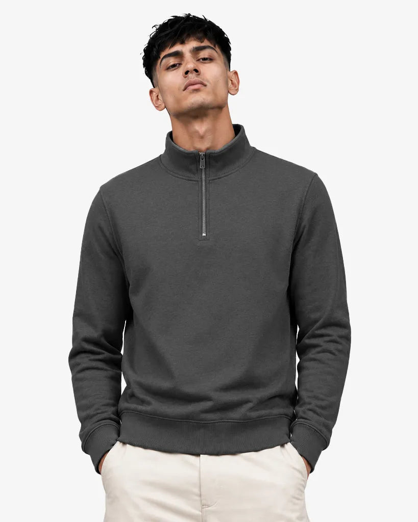 Jackle Men’s Zipper Pullover Sweatshirt  Regular Fit Casual Sweater