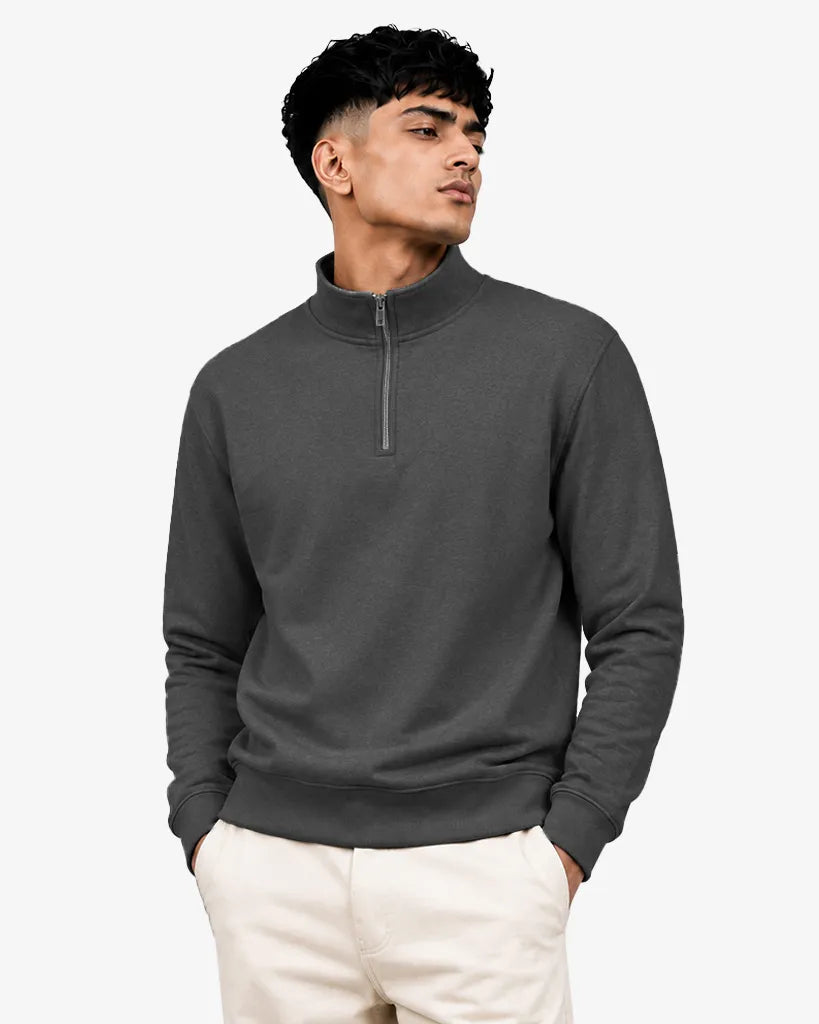 Jackle Men’s Zipper Pullover Sweatshirt  Regular Fit Casual Sweater