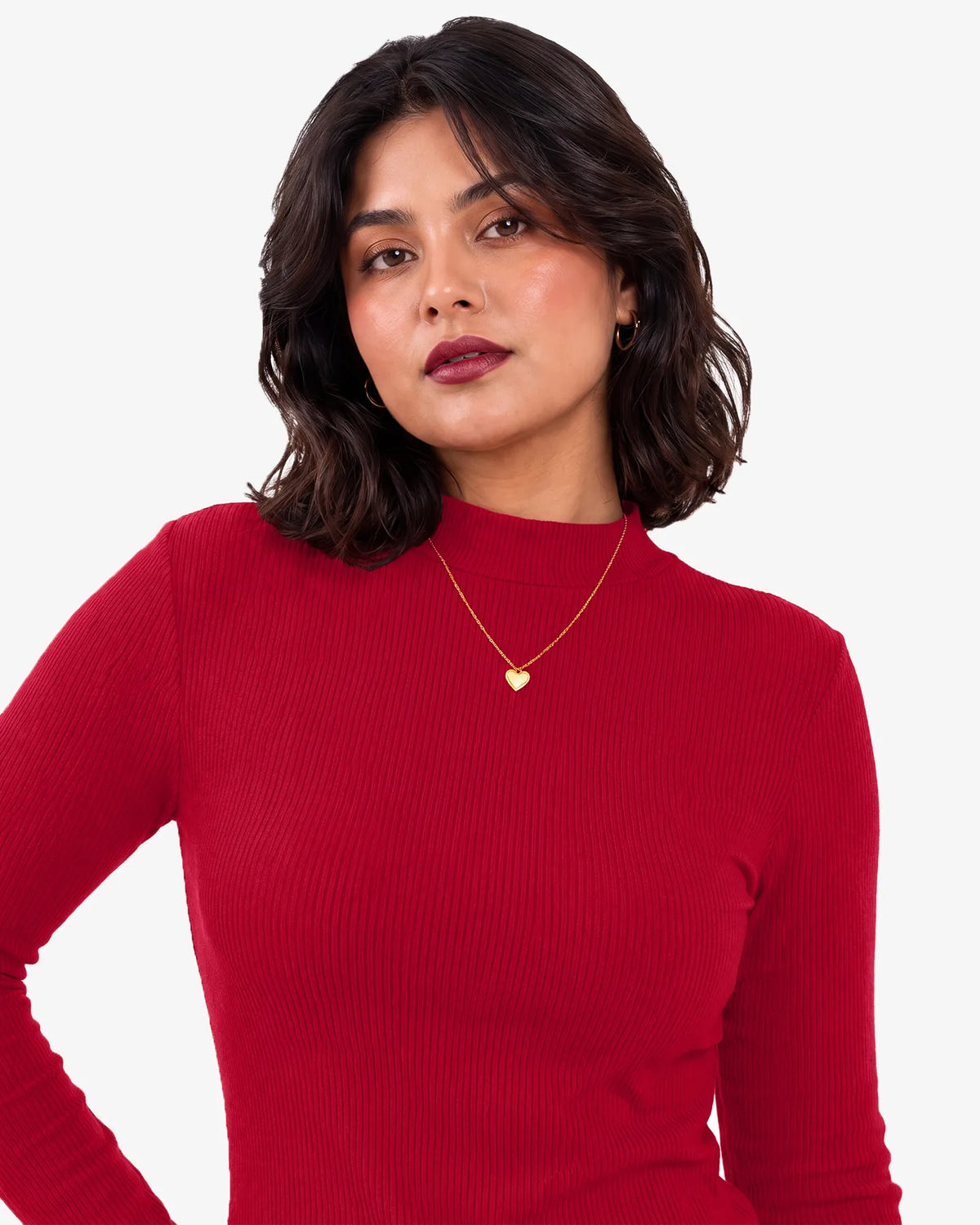 Jenny Mockneck Long Sleeves Ribbed Top for Women