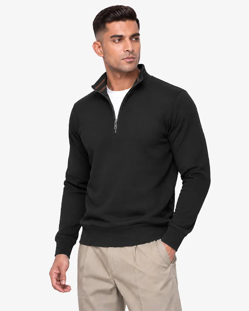Maxwell Men's Quarter Zipper Pullover Sweatshirt  Regular Fit Casual Wear