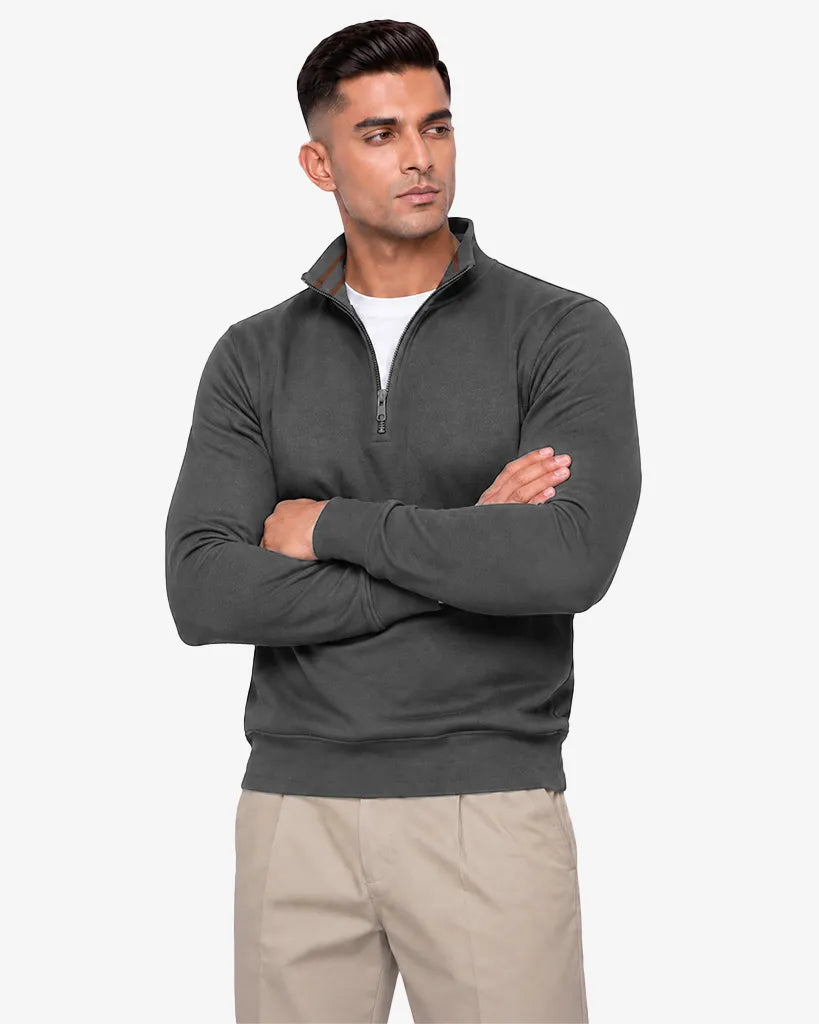 Maxwell Men's Quarter Zipper Pullover Sweatshirt  Regular Fit Casual Wear