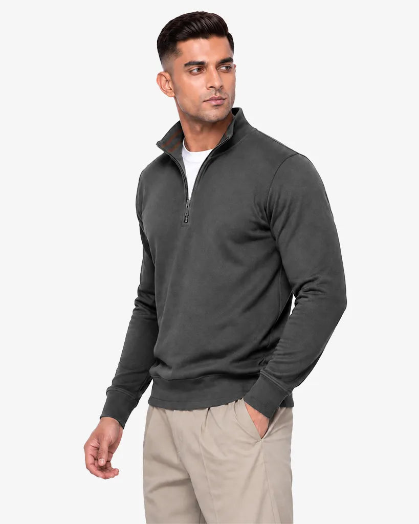 Maxwell Men's Quarter Zipper Pullover Sweatshirt  Regular Fit Casual Wear