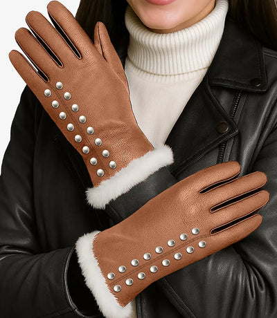 Magente Winter Leather Gloves