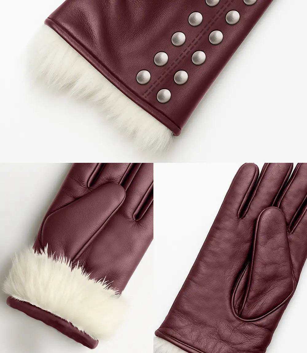 Magente Winter Leather Gloves