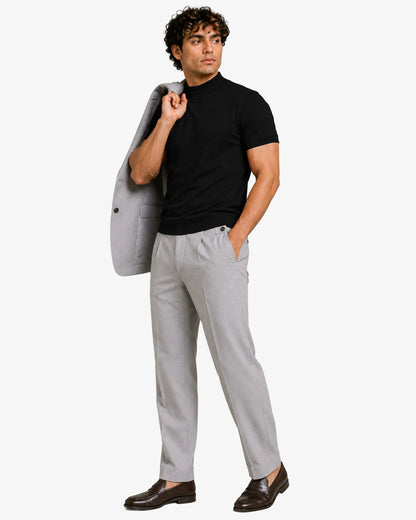Melan Mock Neck Sweatshirt for Men Slim Fit Casual Wear