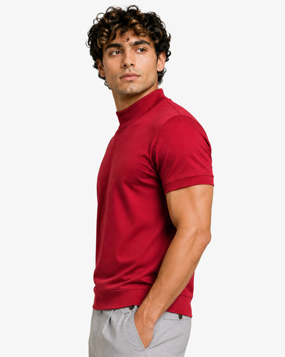 Melan Mock Neck Sweatshirt for Men Slim Fit Casual Wear