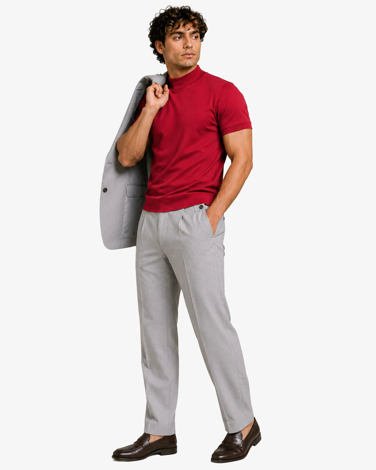 Melan Mock Neck Sweatshirt for Men Slim Fit Casual Wear
