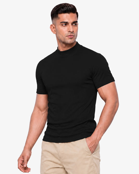 Monak Men Premium Mock Neck T-Shirt