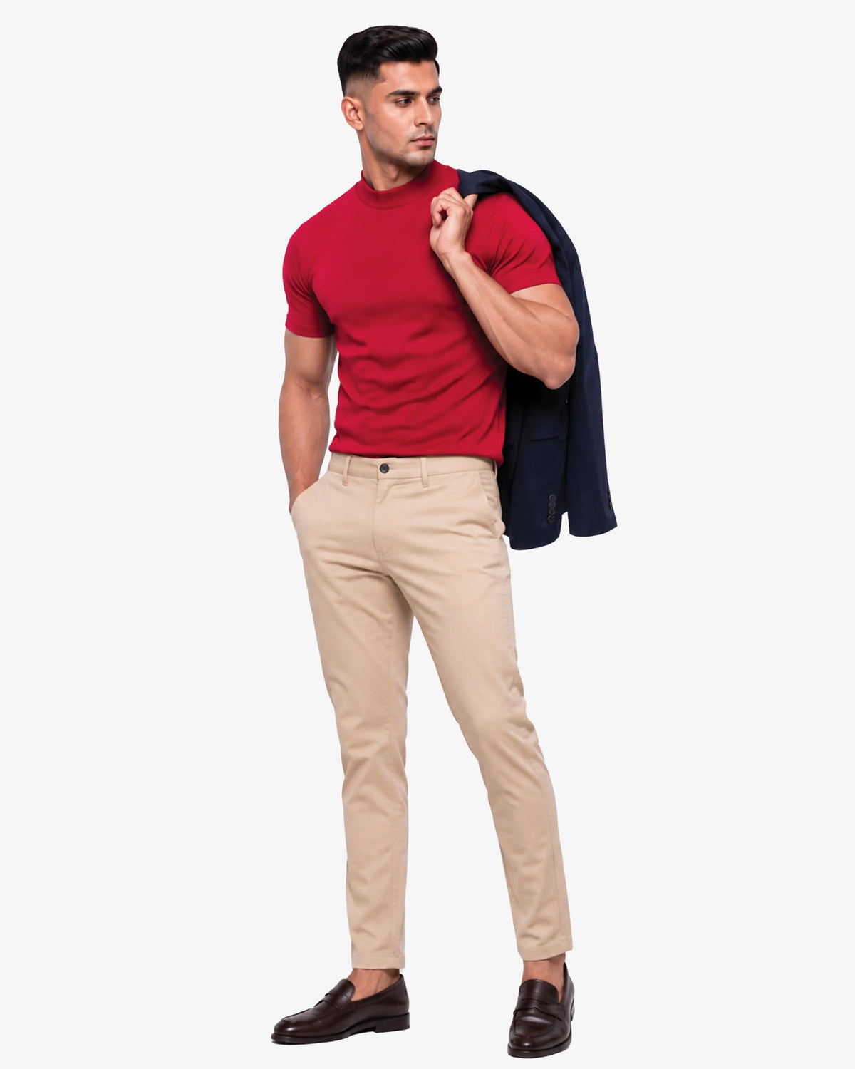 Monak Men Premium Mock Neck T-Shirt