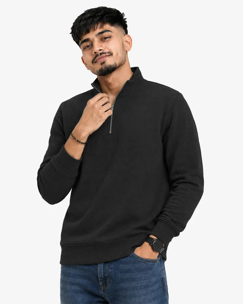 Noviar Men’s Quarter Zipper Pullover Sweatshirt  Regular Fit